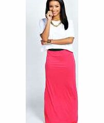 boohoo Helena Jersey Maxi Skirt - lipstick azz36025