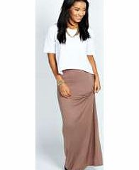 boohoo Helena Jersey Maxi Skirt - mocha azz36025
