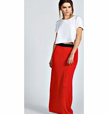 boohoo Helena Jersey Maxi Skirt - red azz36025