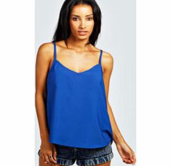 Hettie V Neck Woven Cami - cobalt azz28197