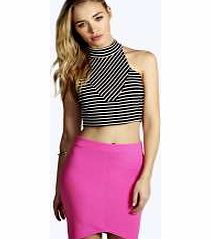 boohoo High Rise Scuba Mini Skirt - pink azz10829