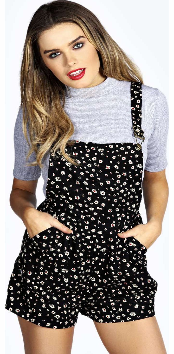 Hilda Ditsy Floral Cord Dungaree Playsuit -