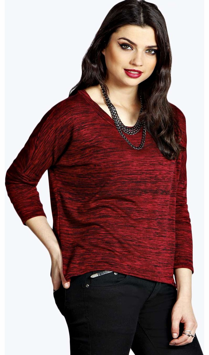 boohoo Holly Oversized Long Sleeve Slub Knit Tee -