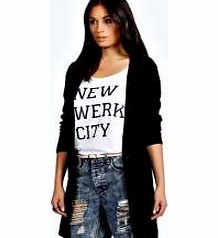 boohoo Holly Pointelle Fine Gauge Cardigan - black