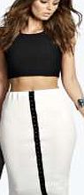 boohoo Hook And Eye Detail Midi Skirt - ivory azz06302