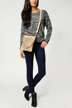 Imogen Fringed Studded Cross Body Bag Female