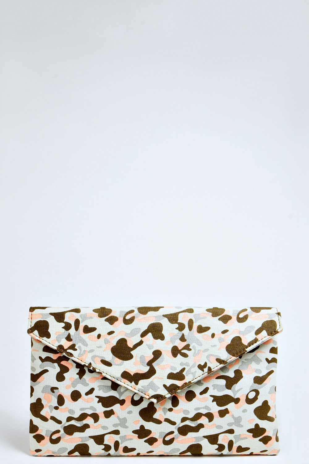 boohoo India Camouflage Print Envelope Clutch