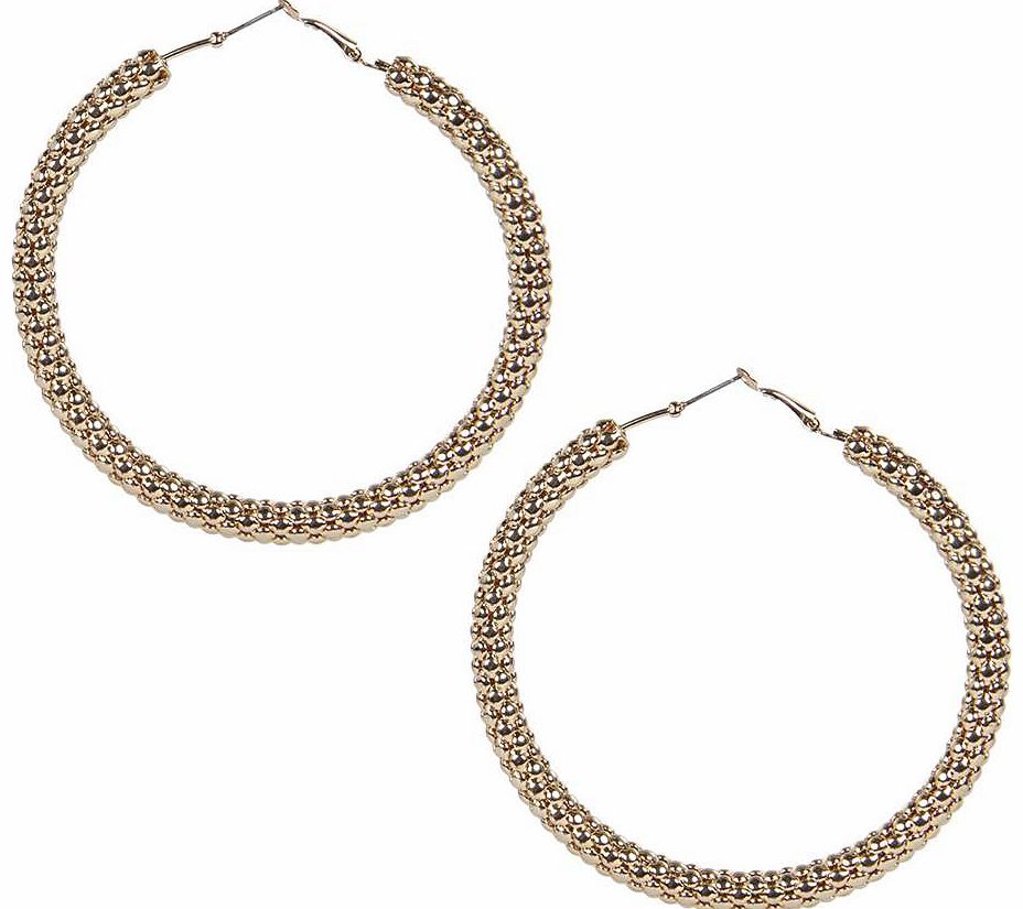 boohoo Indigo Textured Chunky Hoop Earrings -