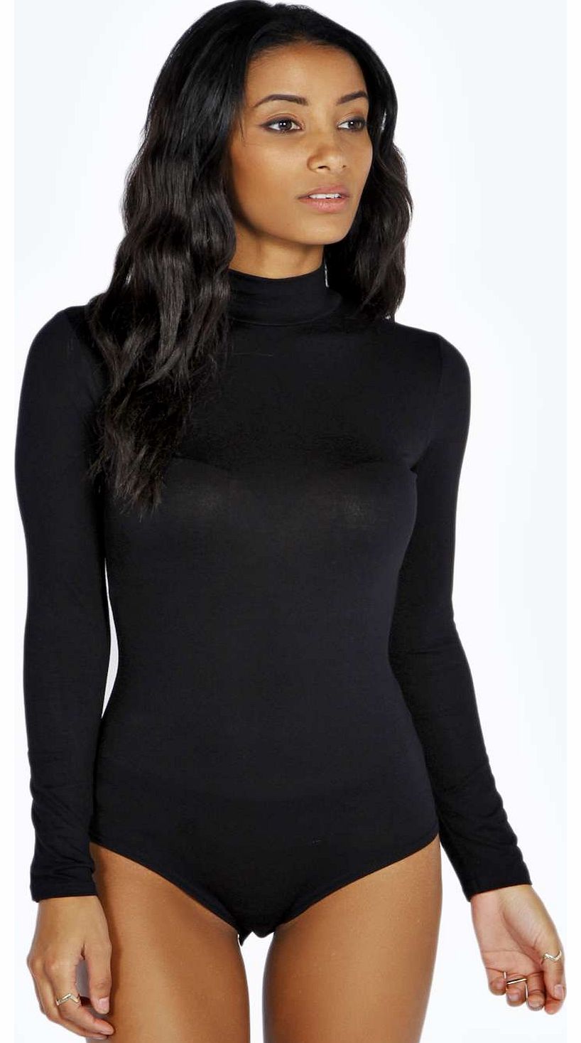 boohoo Isabelle Cut Out Back Long Sleeve Bodysuit -