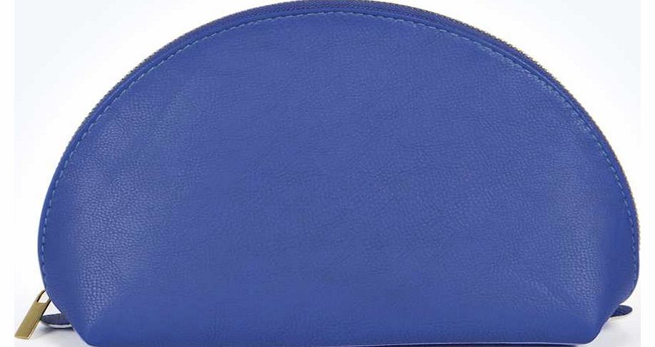 boohoo Izzy Faux Leather Make Up Wash Bag - cobalt
