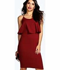 boohoo Jacqueline Double Layer Strappy Bodyon Midi