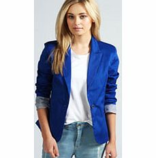 Jade Colour Block Blazer - cobalt azz47328