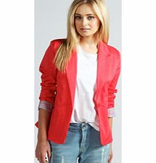 Jade Colour Block Blazer - coral azz47328