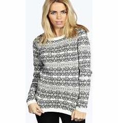 boohoo Jaimie Baroque Printed Jumper - cream azz21272