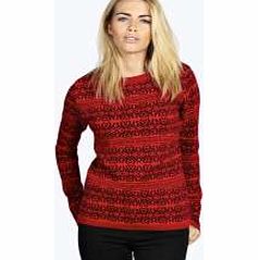 boohoo Jaimie Baroque Printed Jumper - red azz21272