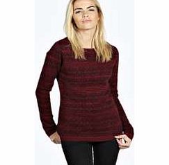 boohoo Jaimie Baroque Printed Jumper - wine azz21272