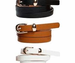 boohoo Jane Skinny Belts Pack Of Three - multi azz46071