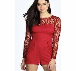 Jasmine Lace Detail Sweetheart Neck Playsuit -