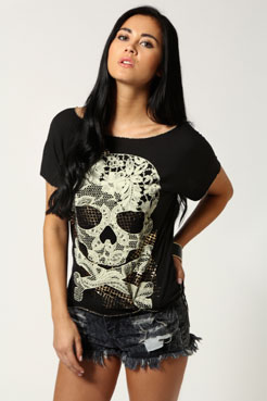 Jayde Skull Print T-Shirt Female