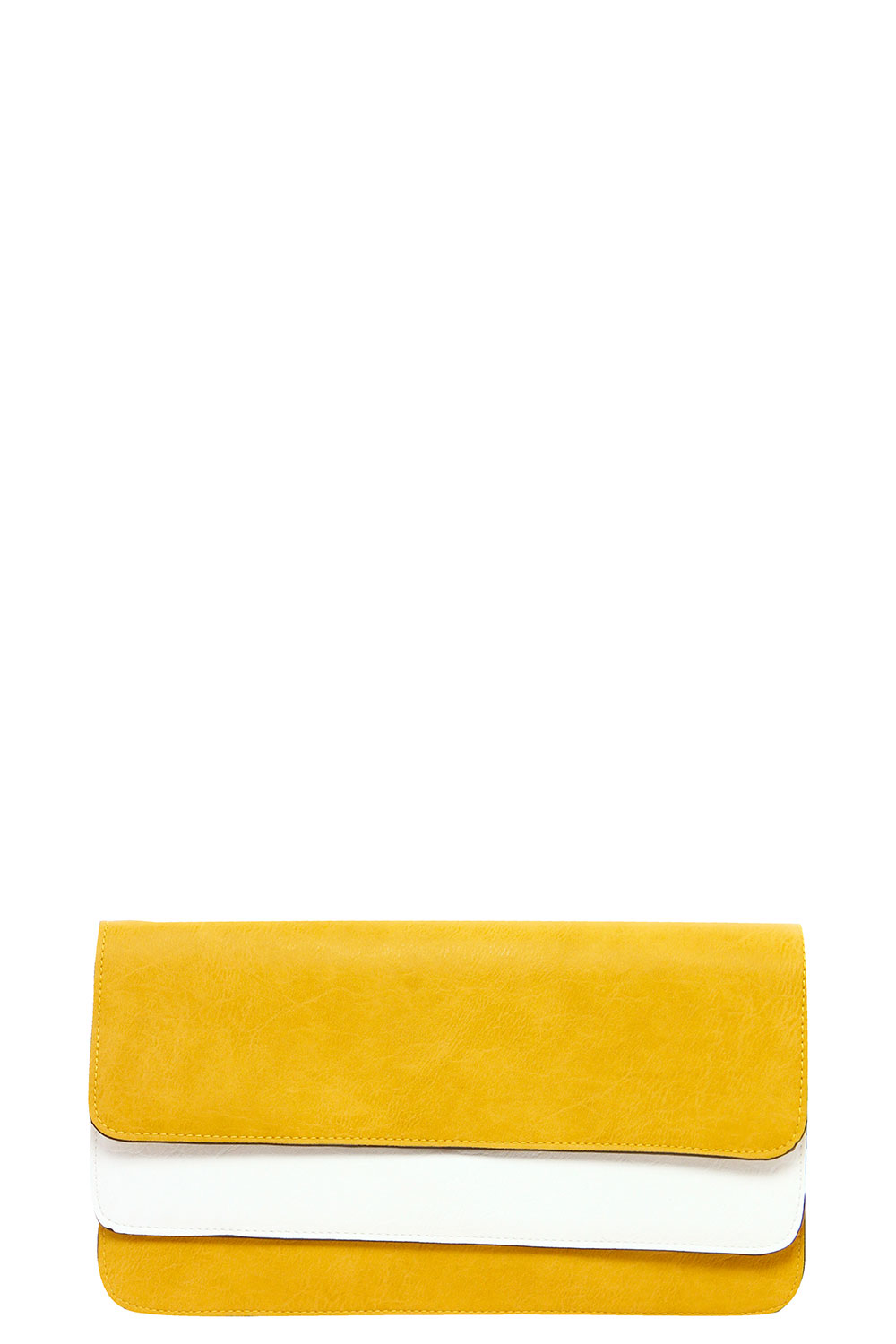 boohoo Jayne Colour Block Clutch Bag - yellow,
