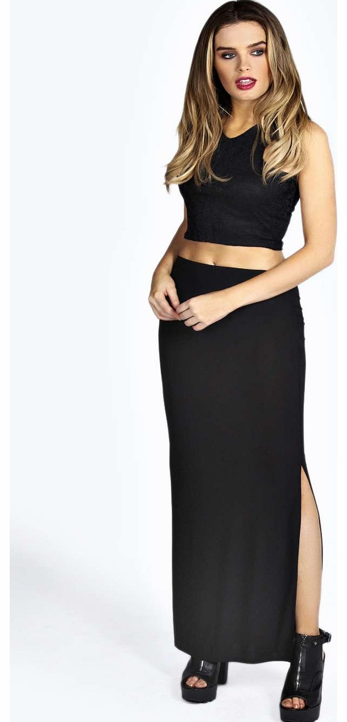 boohoo Jen Soft Touch Tube Side Split Detail Maxi Skirt