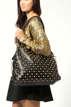 boohoo Jenna Studded Oversized Weekend Bag Female