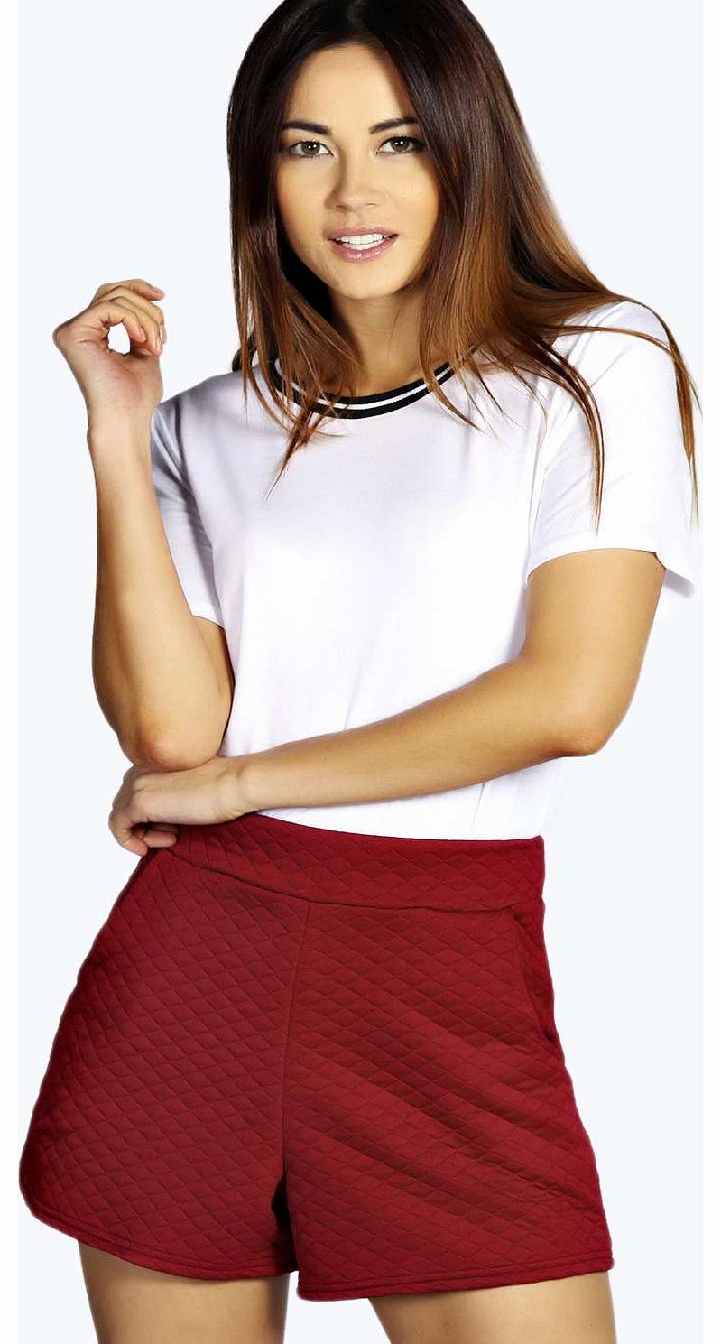 Jennie All Over Quilted Shorts - berry azz18579