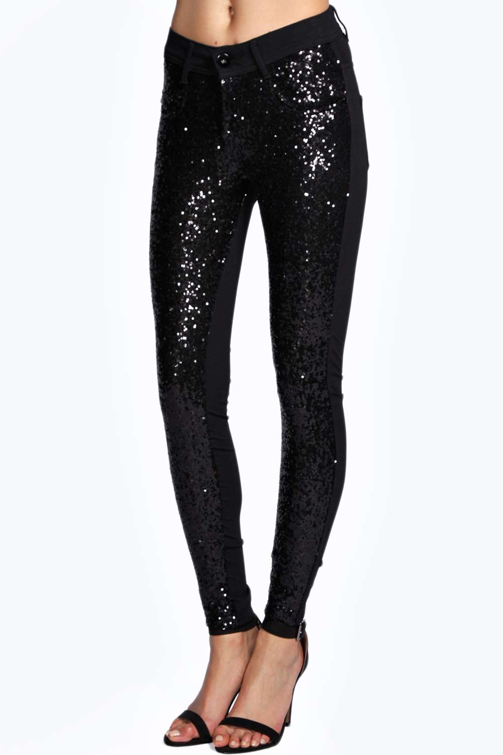 Jennie Sequin Front Treggings - navy