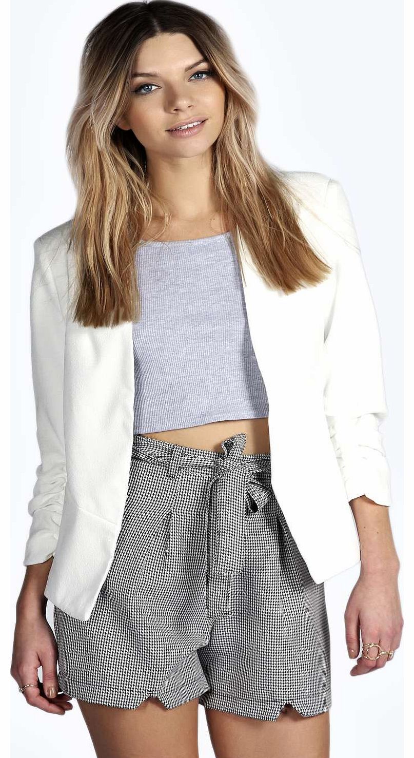 Jenny Ruched Sleeve Blazer - cream azz18655