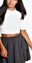 boohoo Jersey Viscose Skater Skirt - charcoal azz33319