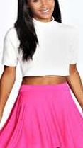 boohoo Jersey Viscose Skater Skirt - pink azz33319