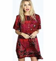boohoo Jess Mixed Print Smock Dress - multi azz22830