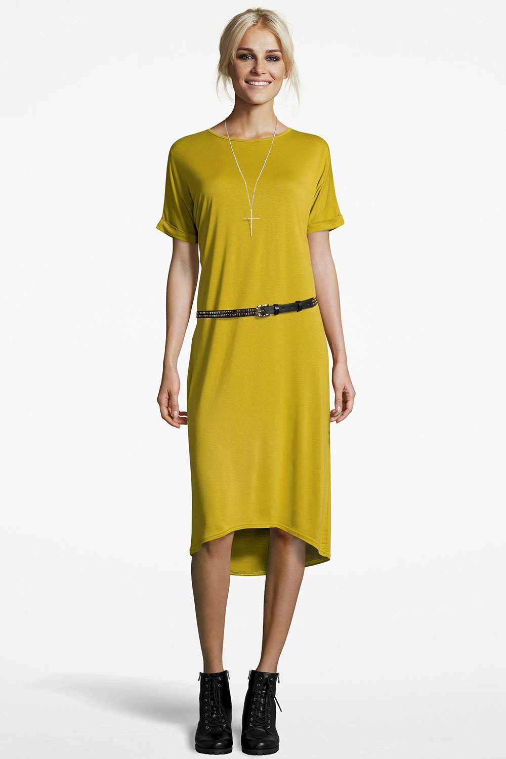 boohoo Jess Oversize T-Shirt Dress - olive