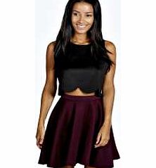 boohoo Jess Skater Skirt - berry azz42915