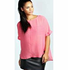 boohoo Jessa Open Back Chiffon Blouse - coral azz31022