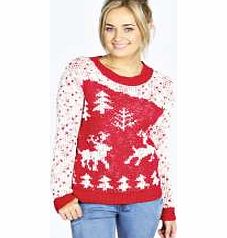 boohoo Jessie Reindeer Jumper - red azz23337