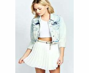 boohoo Julie Pleated Woven Mini Skirt - ivory azz32004