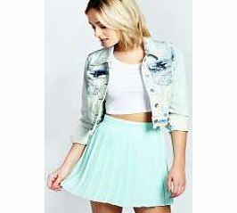 boohoo Julie Pleated Woven Mini Skirt - mint azz32004