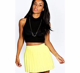 boohoo Julie Pleated Woven Mini Skirt - yellow azz32004
