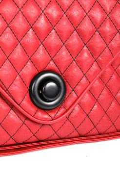 Boohoo Karla Quilted Large Button Envelope Clutch