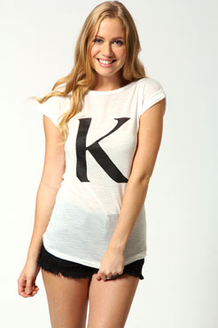boohoo Kate Letter K Print T-shirt Female