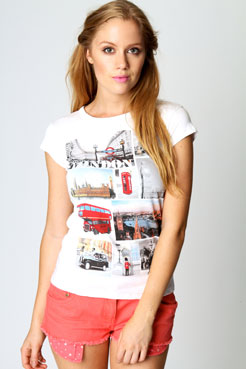 boohoo Kate London Tourist T-Shirt Female