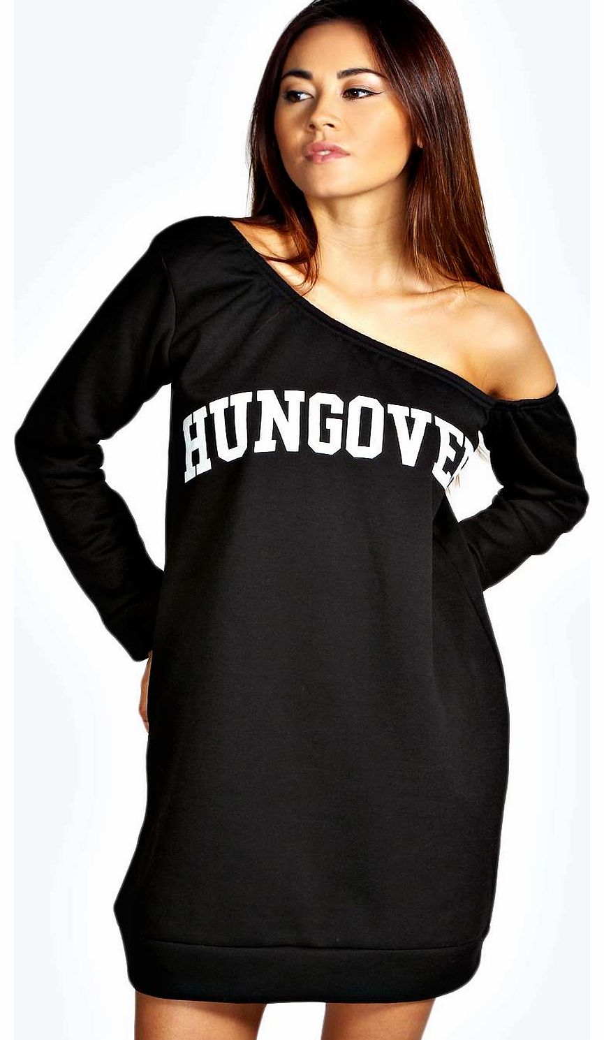 boohoo Kate Off The Shoulder Hungover Sweat Dress -