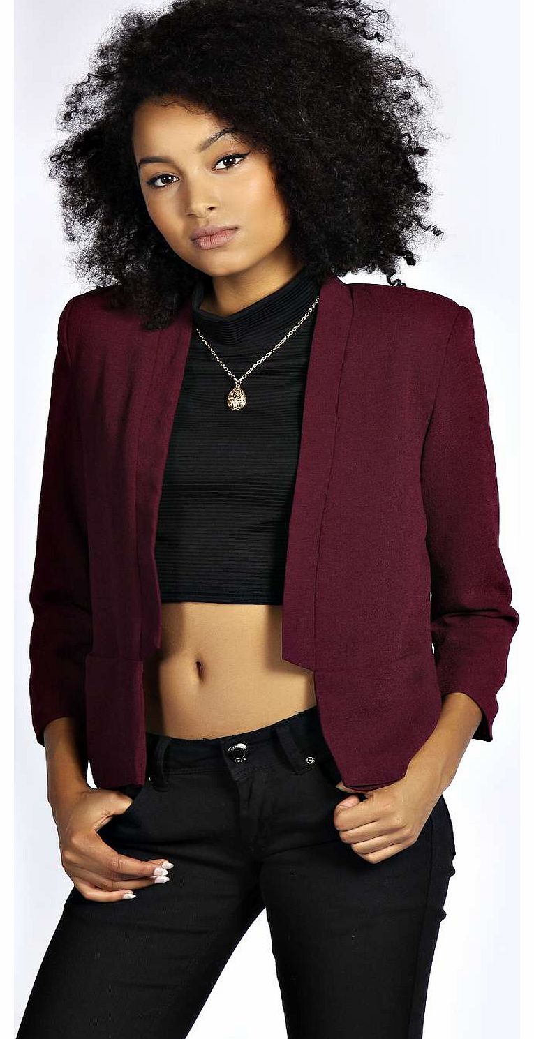 boohoo Katie Collarless Kimono Blazer - grape azz19164