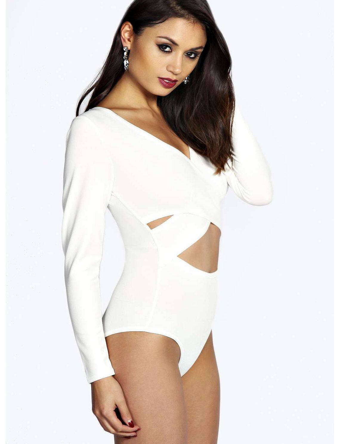 Katie Cross Front Long Sleeve Body - ivory