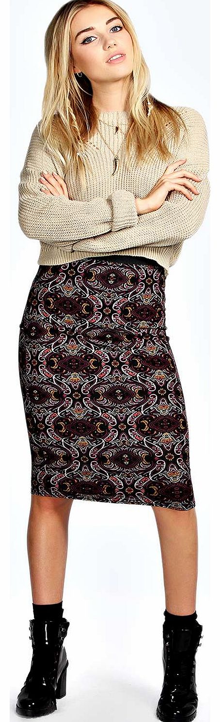 Katie Paisley Print Midi Skirt - multi azz15587