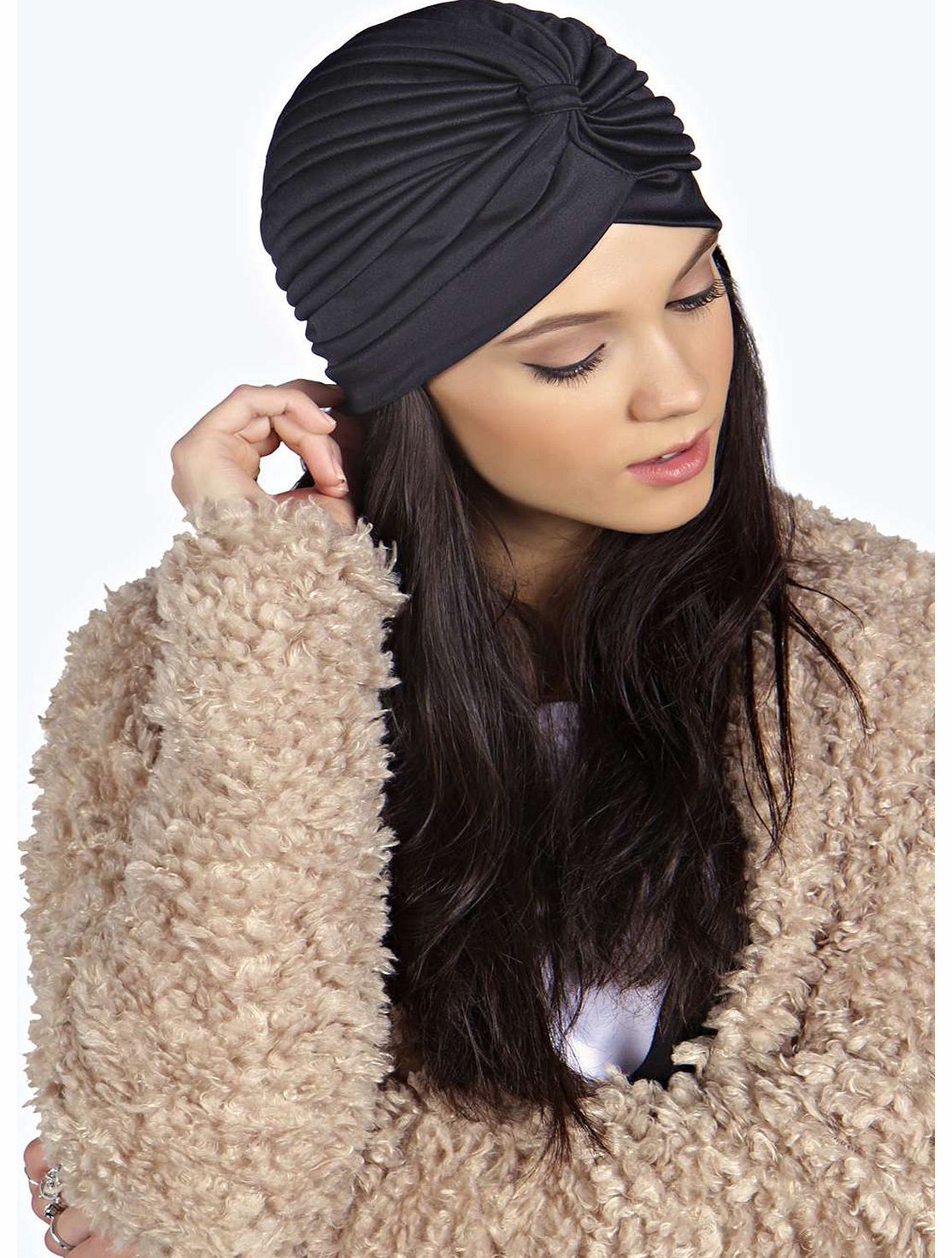boohoo Katie Satin Turban - black azz18901