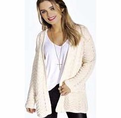 boohoo Katie Zig Zag Stitch Cardigan - vanilla azz21525