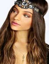 boohoo Kayley Floral Gem Headband - gold azz11956