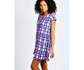 Keeley Printed Shift Dress - coral azz30568